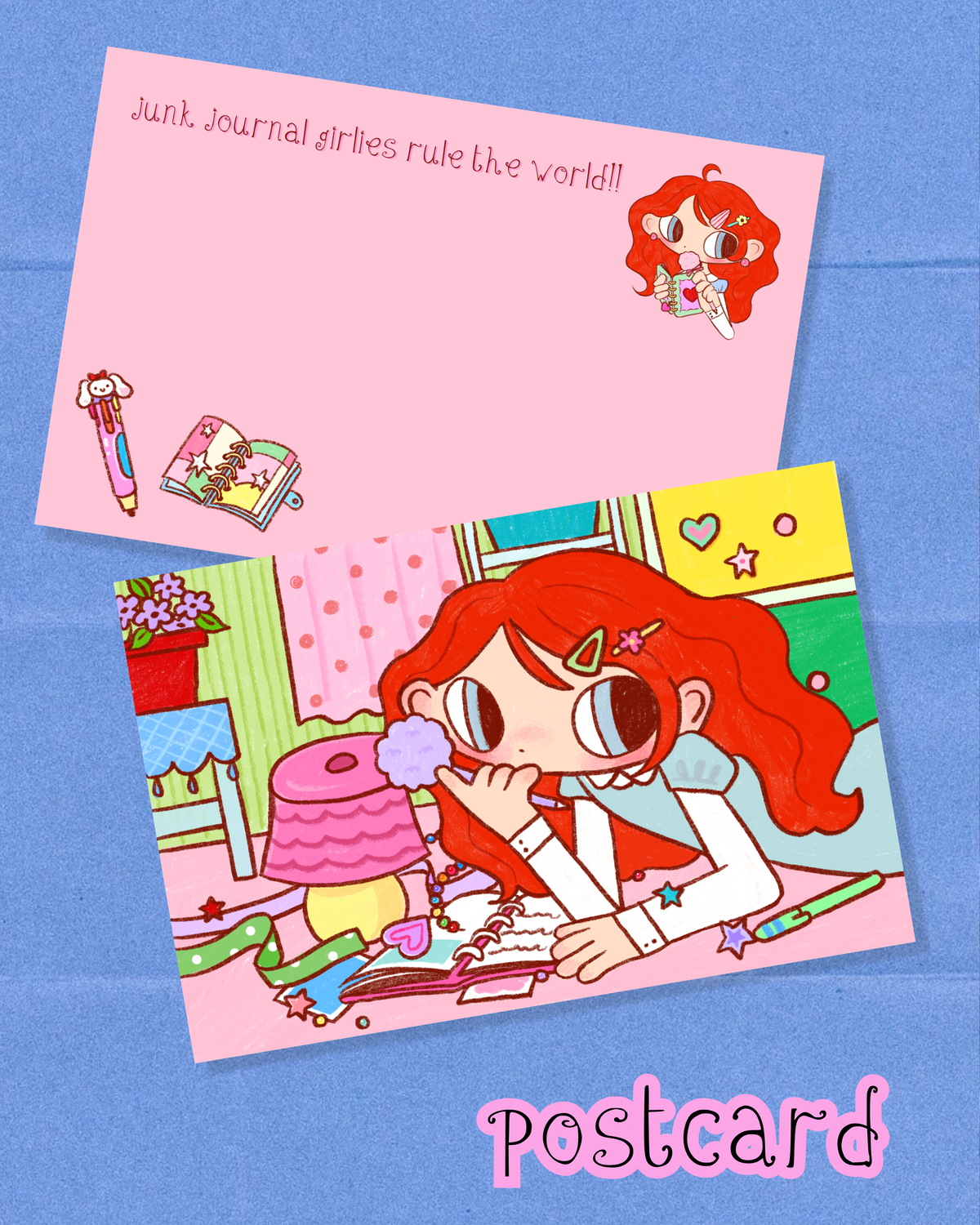 September Journal Girlie Postcard