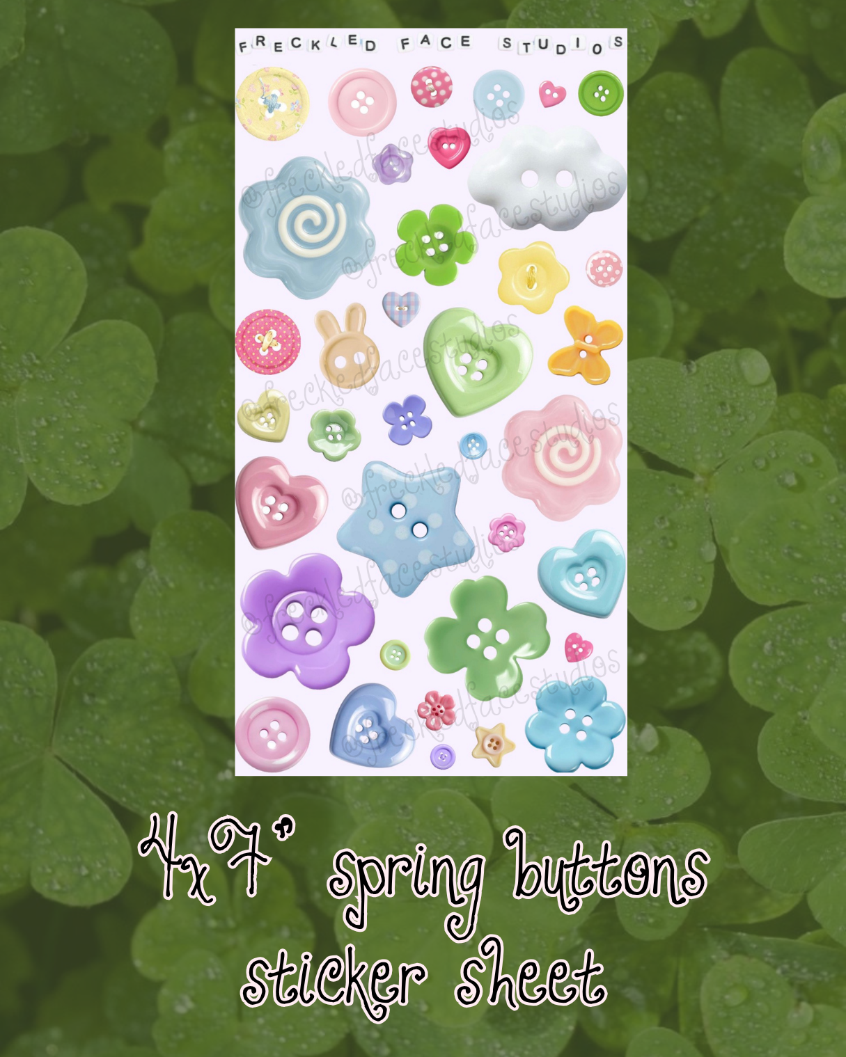 spring buttons sticker sheet