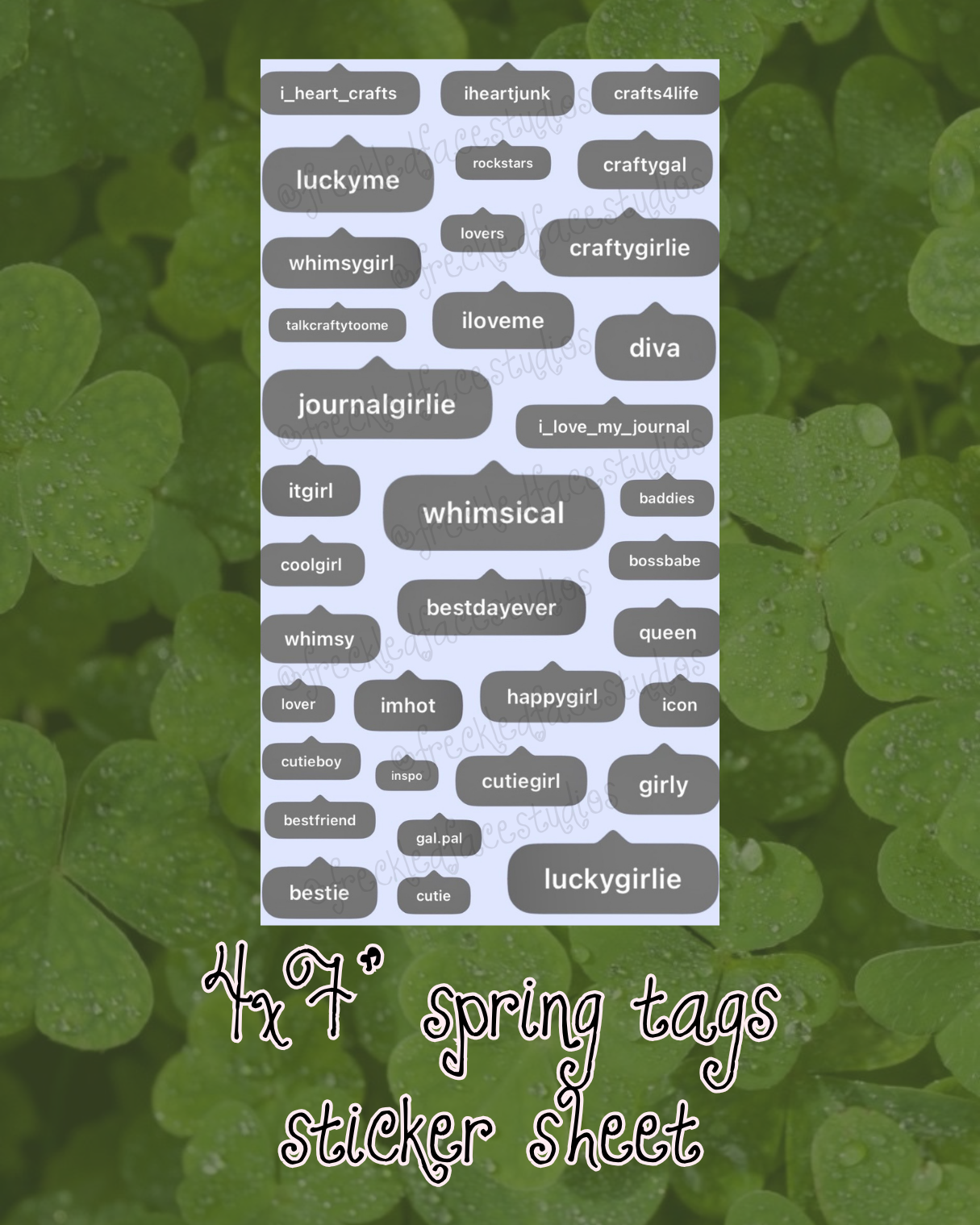 spring tags sticker sheet