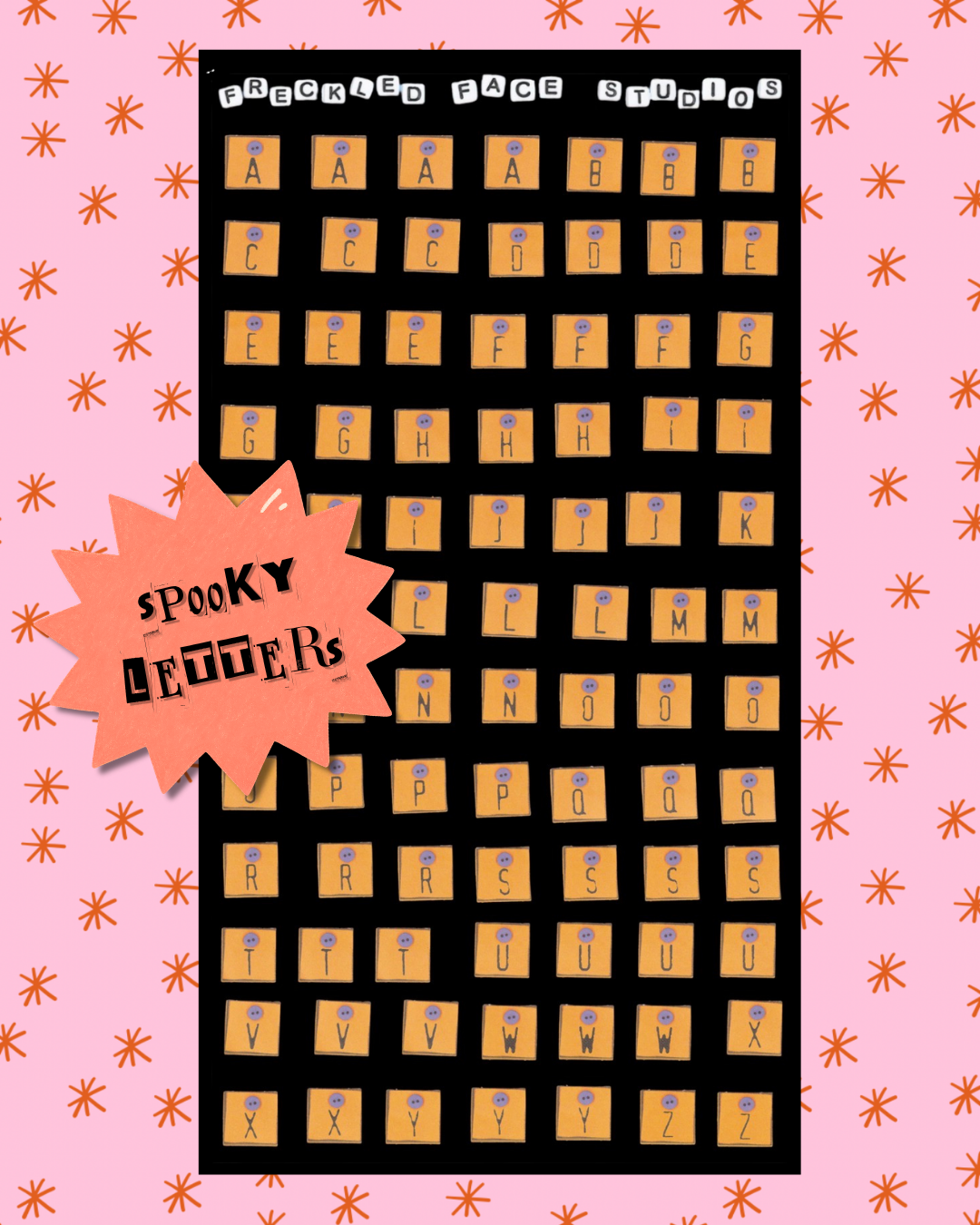 Spooky Letters Sticker Sheet