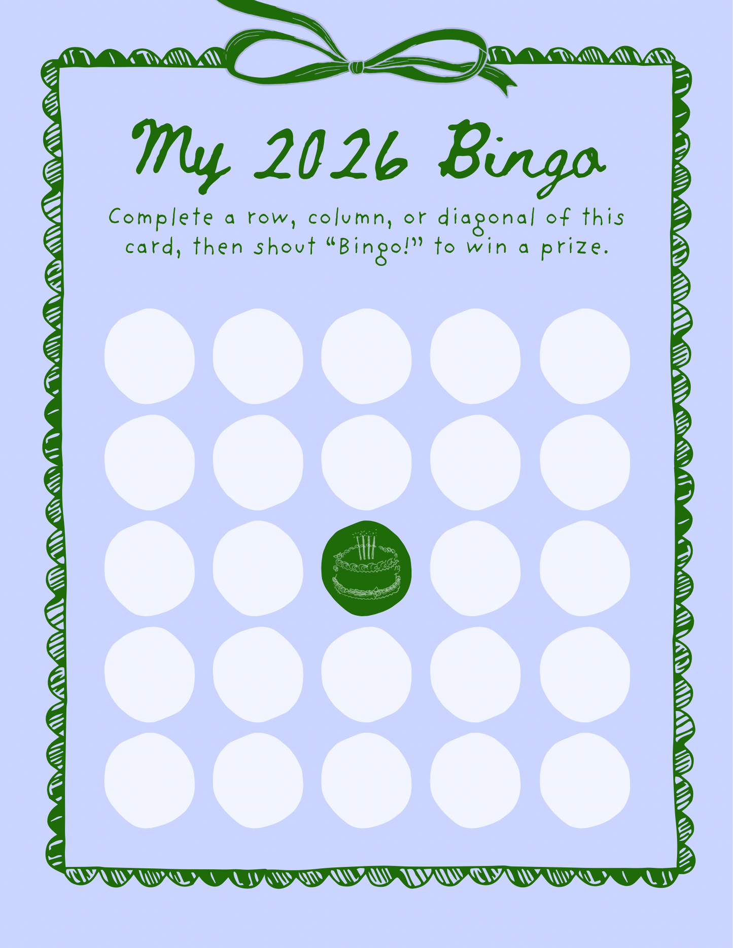 My 2026 Bingo - Blue