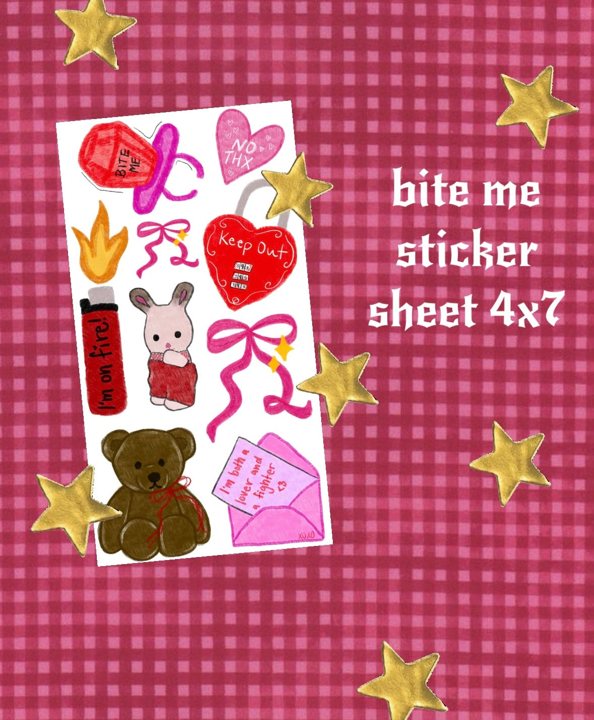 bite me sticker sheet