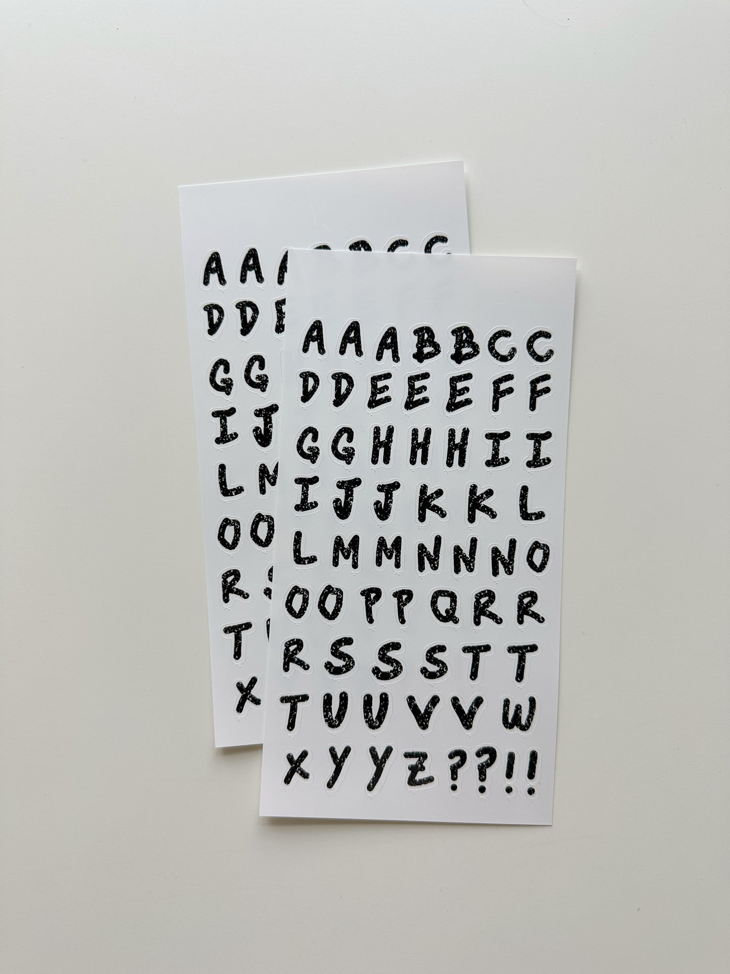 Black Composition Letters Sticker Sheet - Uppercase