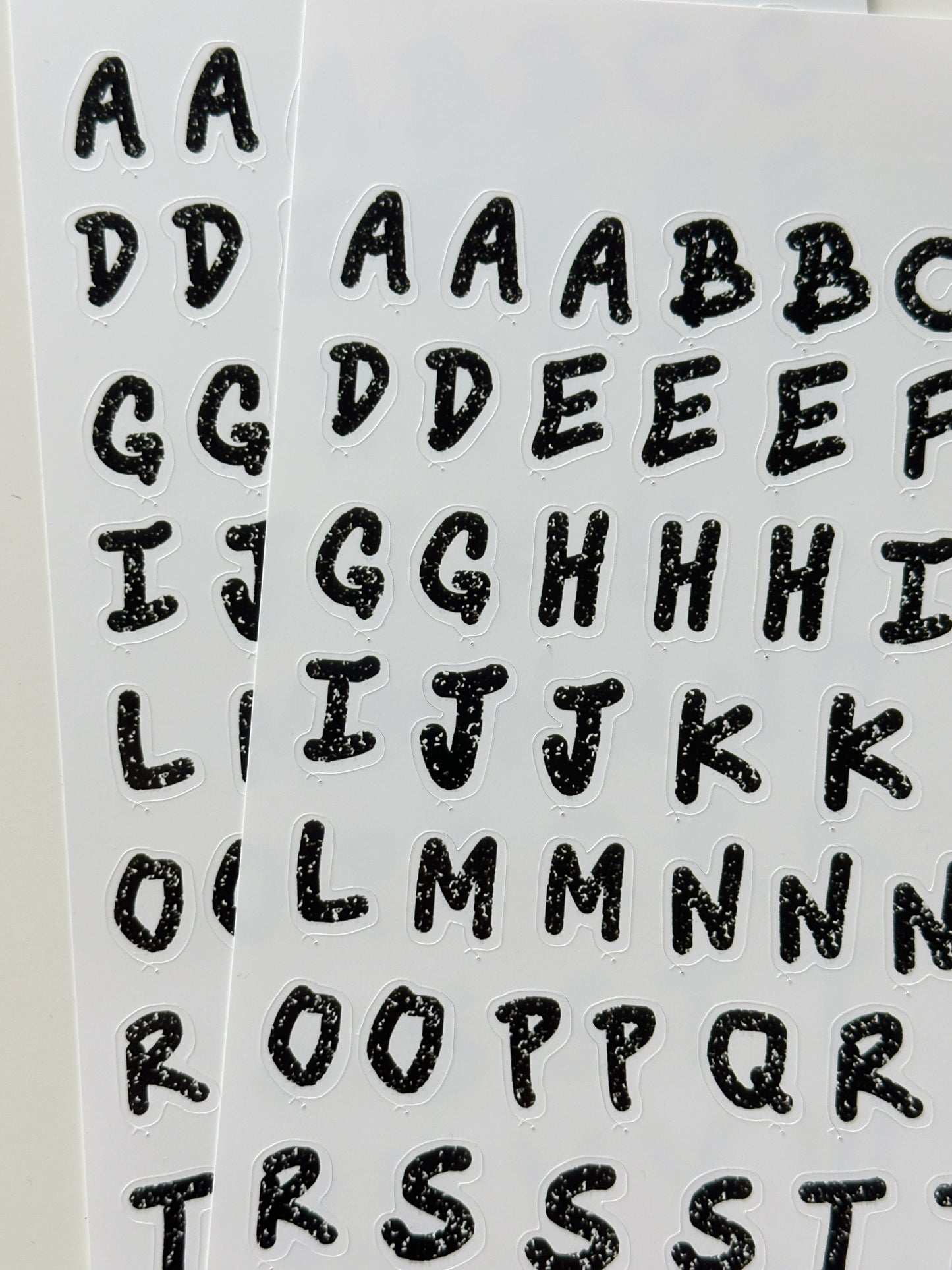 Black Composition Letters Sticker Sheet - Uppercase
