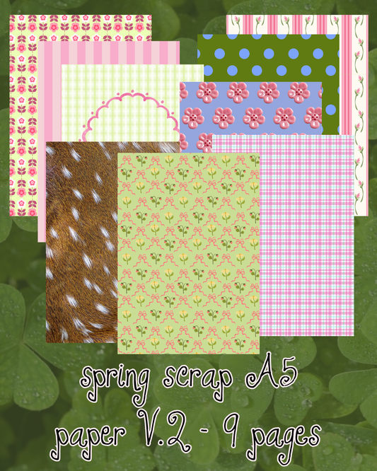 spring scrap paper V.2 - 9 A5 pages