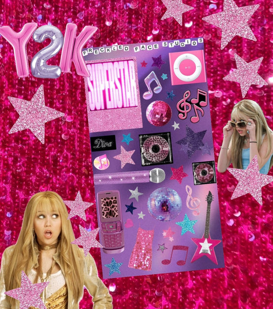 Glitter Mic Sticker Sheet