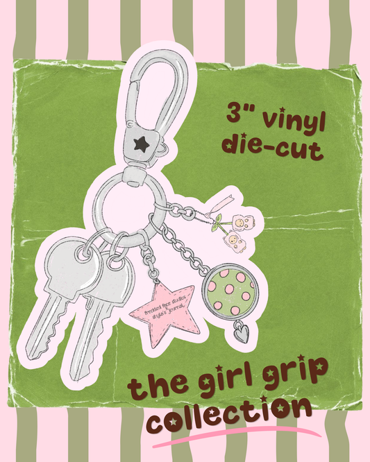 Girl Grip Keychain Sticker - Freckled Face x Shyla’s Journal