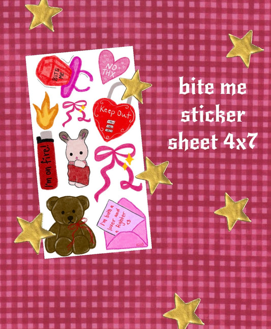 bite me sticker sheet