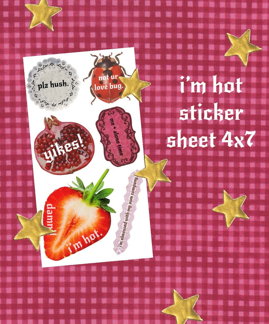 i'm hot sticker sheet