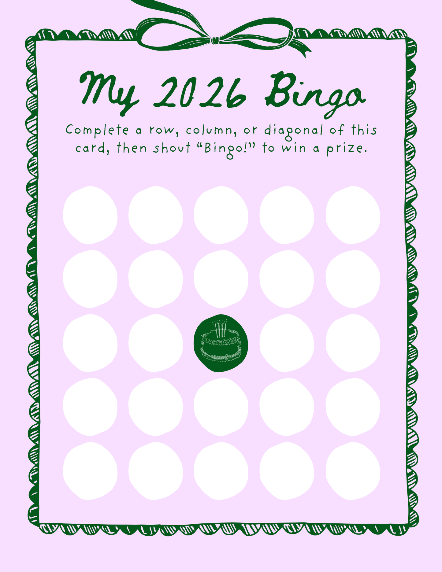 My 2026 Bingo - Purple
